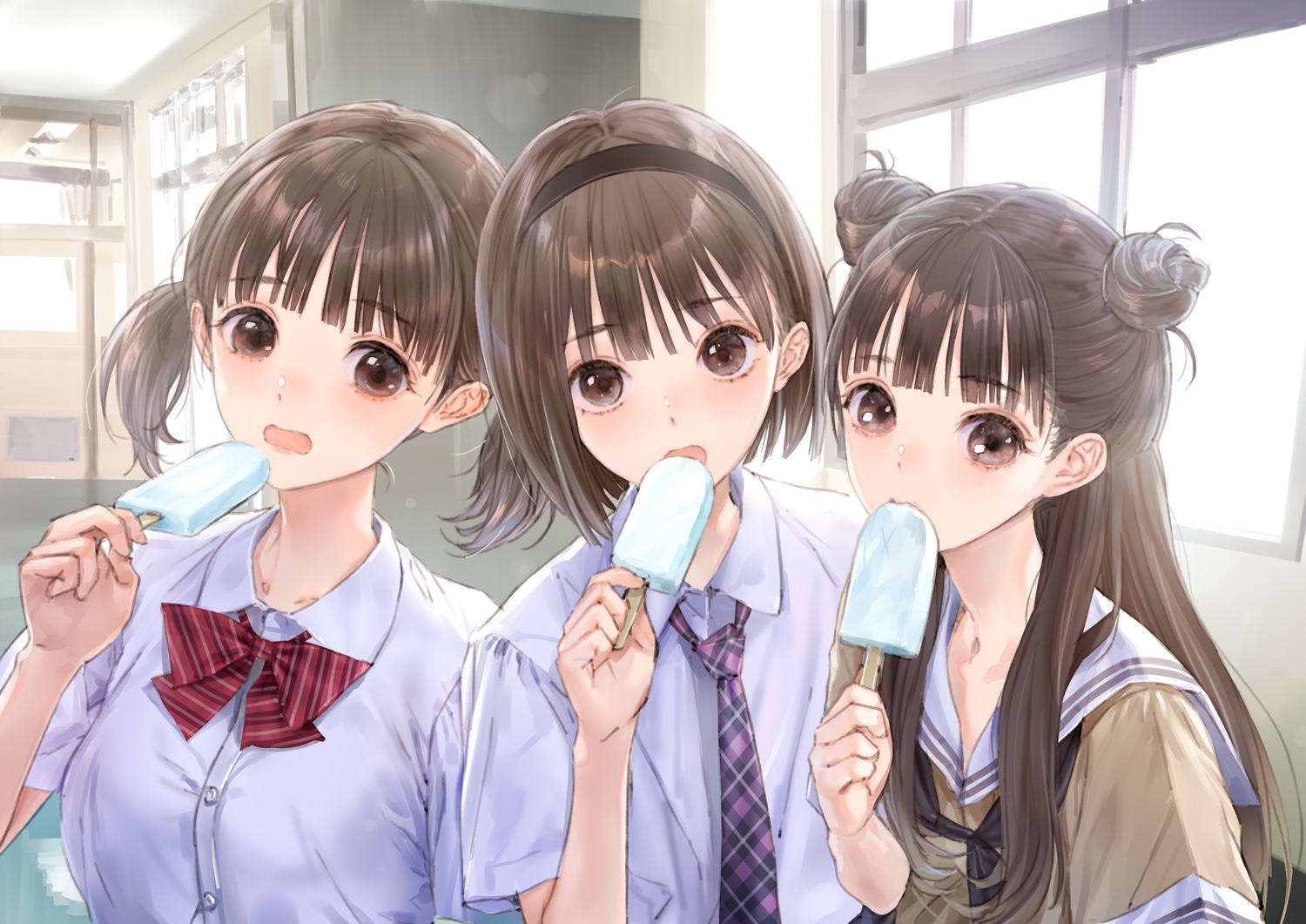 Kishida Mel Blue Reflection Blue Reflection Tie Hoshizaki Ao Kinjou Yuki Utsubo Kokoro Seifuku